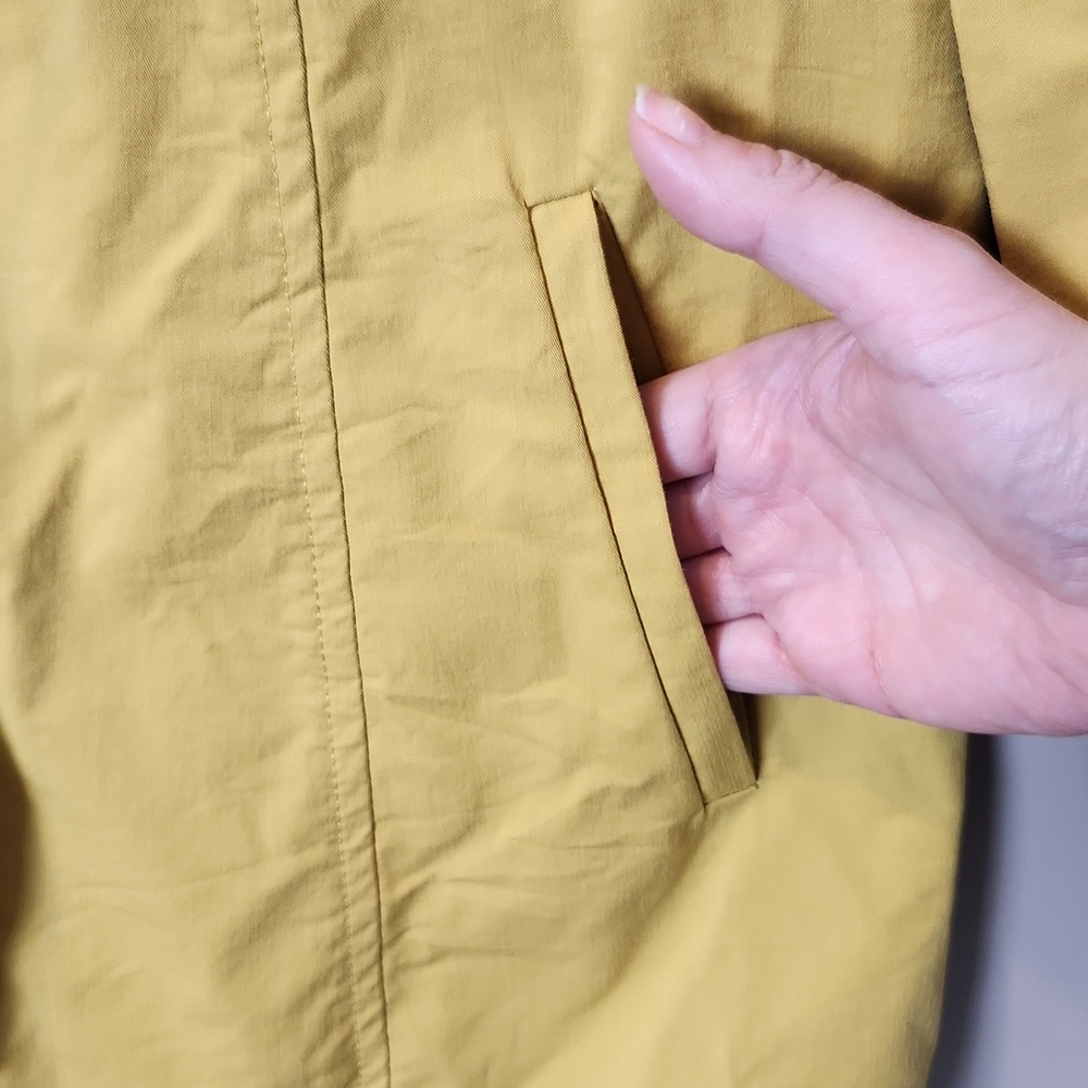 Sandro Studio Yellow Button-Up Raincoat‎ Size Large - Picture 7 of 14